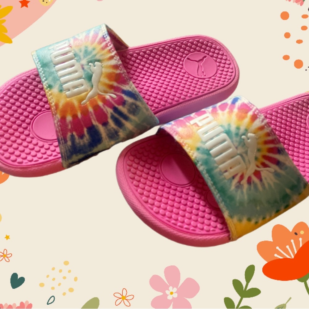 Puma Cool Cat Tie Dye Girls Slides